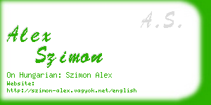 alex szimon business card